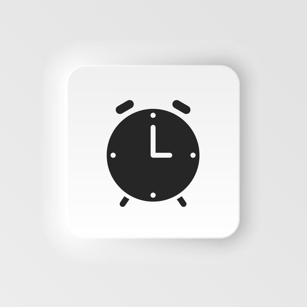 Alarm, clock vector icon. Simple element neumorphic style illustration Alarm, clock vector icon. Material concept vector illustration.