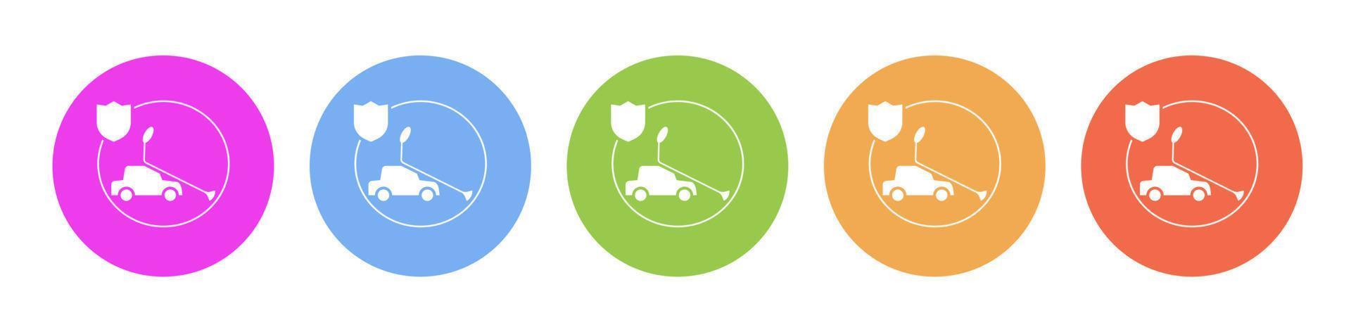 Multi colored flat icons on round backgrounds. car, insurance, crash multicolor circle vector icon on white background