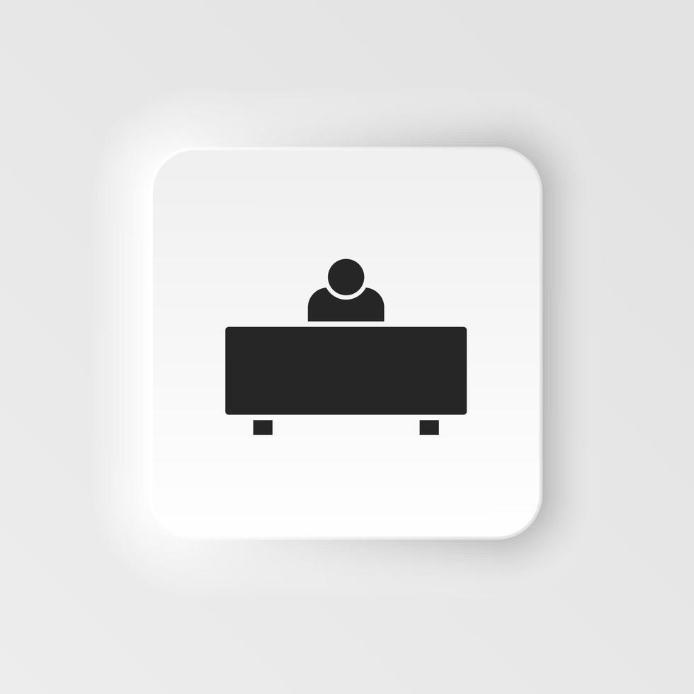 Workplace, user vector icon. Simple element neumorphic style illustration Workplace, user vector icon. Material concept vector illustration.