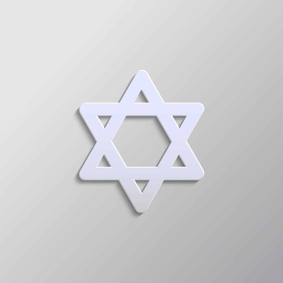 Israel estrella de david papel estilo, icono. gris color vector fondo- papel estilo vector icono.