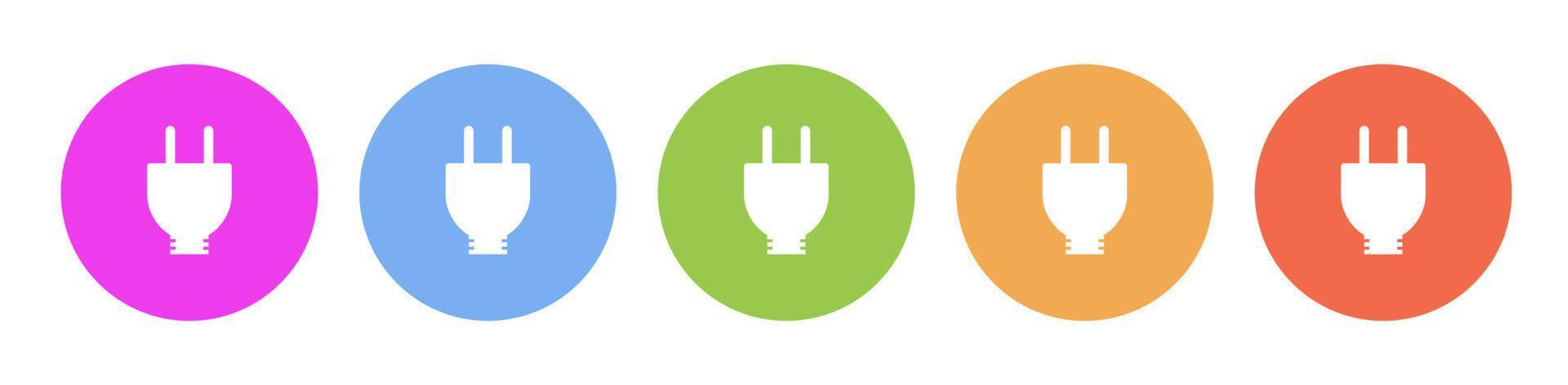 Multi colored flat icons on round backgrounds. electric, electricity multicolor circle vector icon on white background