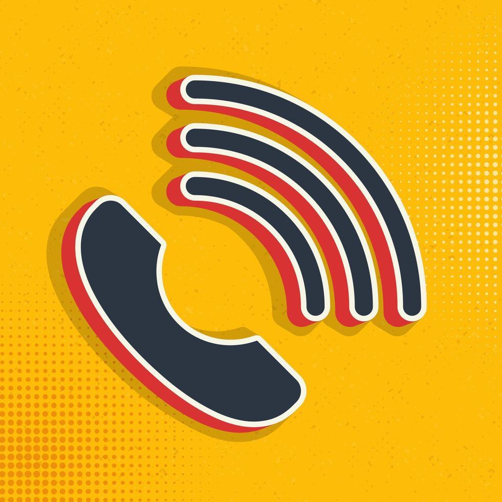 communication, helpline pop art, retro icon. Vector illustration of pop art style on retro background