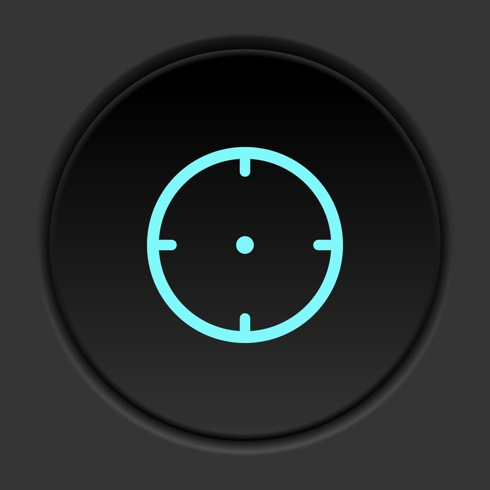 Round button icon Spyhole. Button banner round badge interface for application illustration on dark background vector