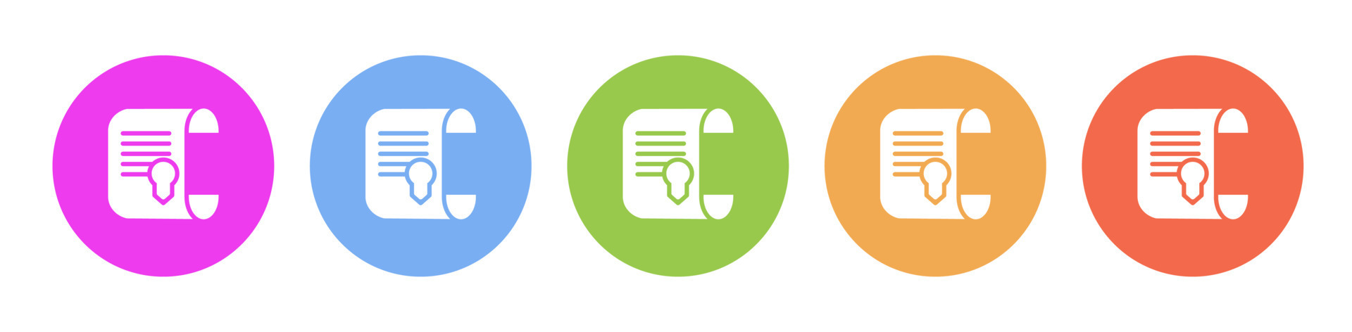 Multi colored icon Mass production certificate. Button banner round ...