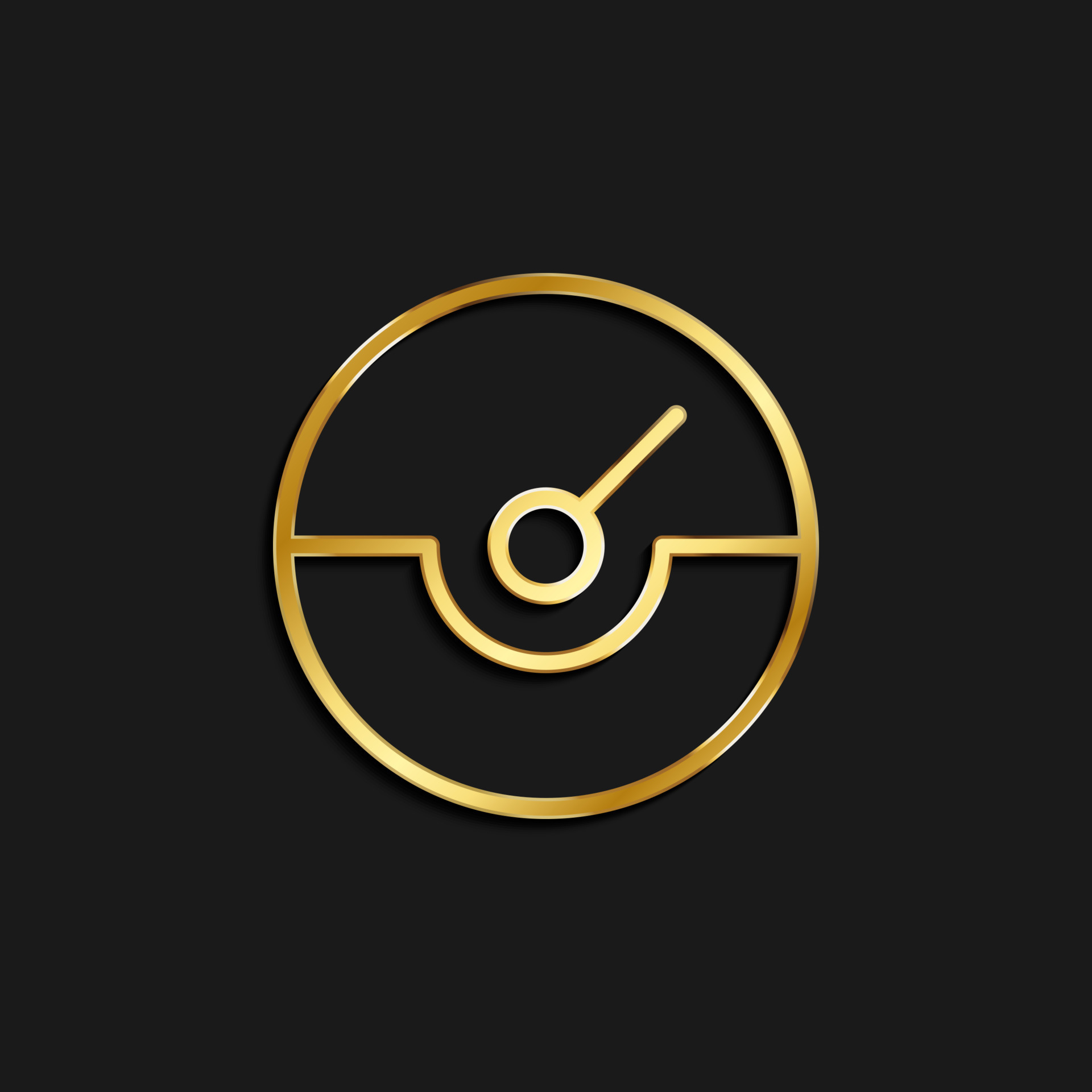 dash, gauge, measure gold icon. Vector illustration of golden icon on