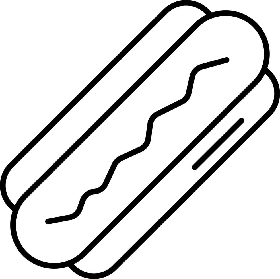 Hot dog line icon. Bun with sausage vector outline sign