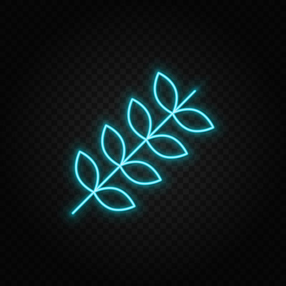 barley neon icon. Blue and yellow neon vector icon. Transparent background