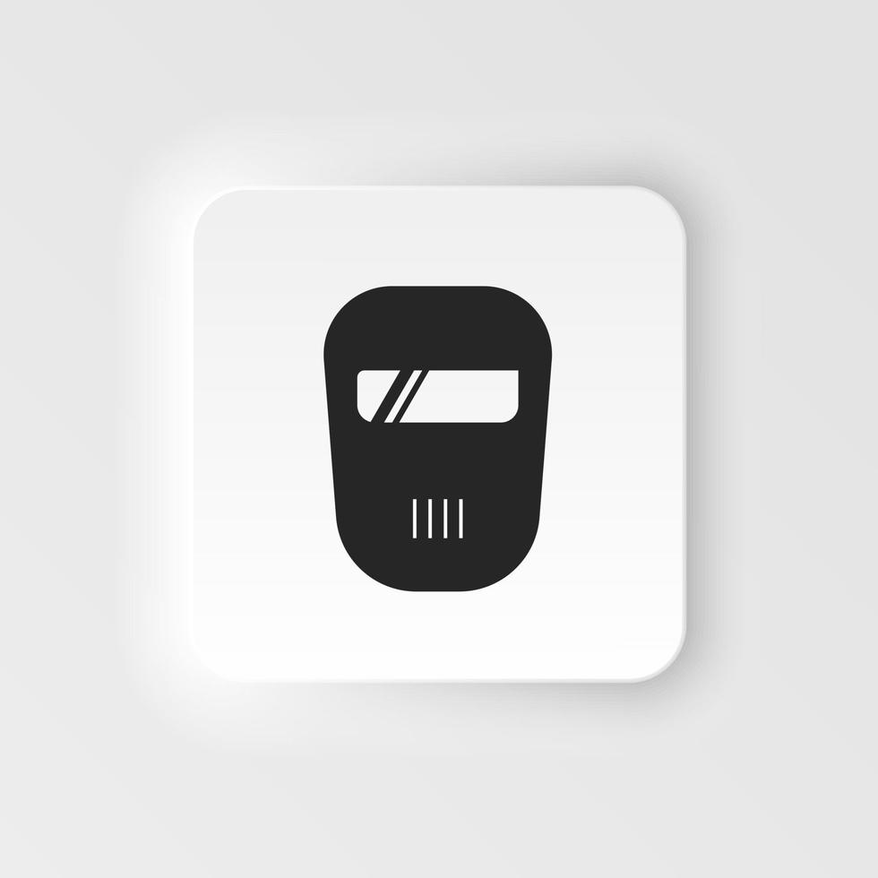 metal soldador casco neumorfo icono. plano metal soldador casco vector neumorfo icono para web diseño aislado en blanco antecedentes