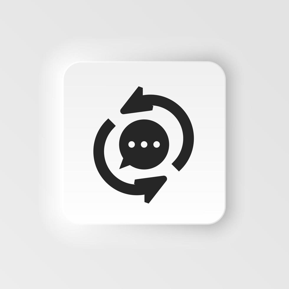 Bubble chat, refresh vector icon. Simple element neumorphic style illustration Bubble chat, refresh vector icon. Material concept vector illustration.