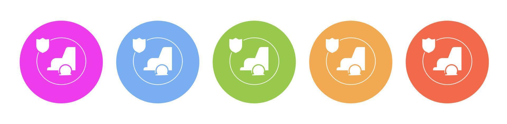 Multi colored flat icons on round backgrounds. car, insurance multicolor circle vector icon on white background