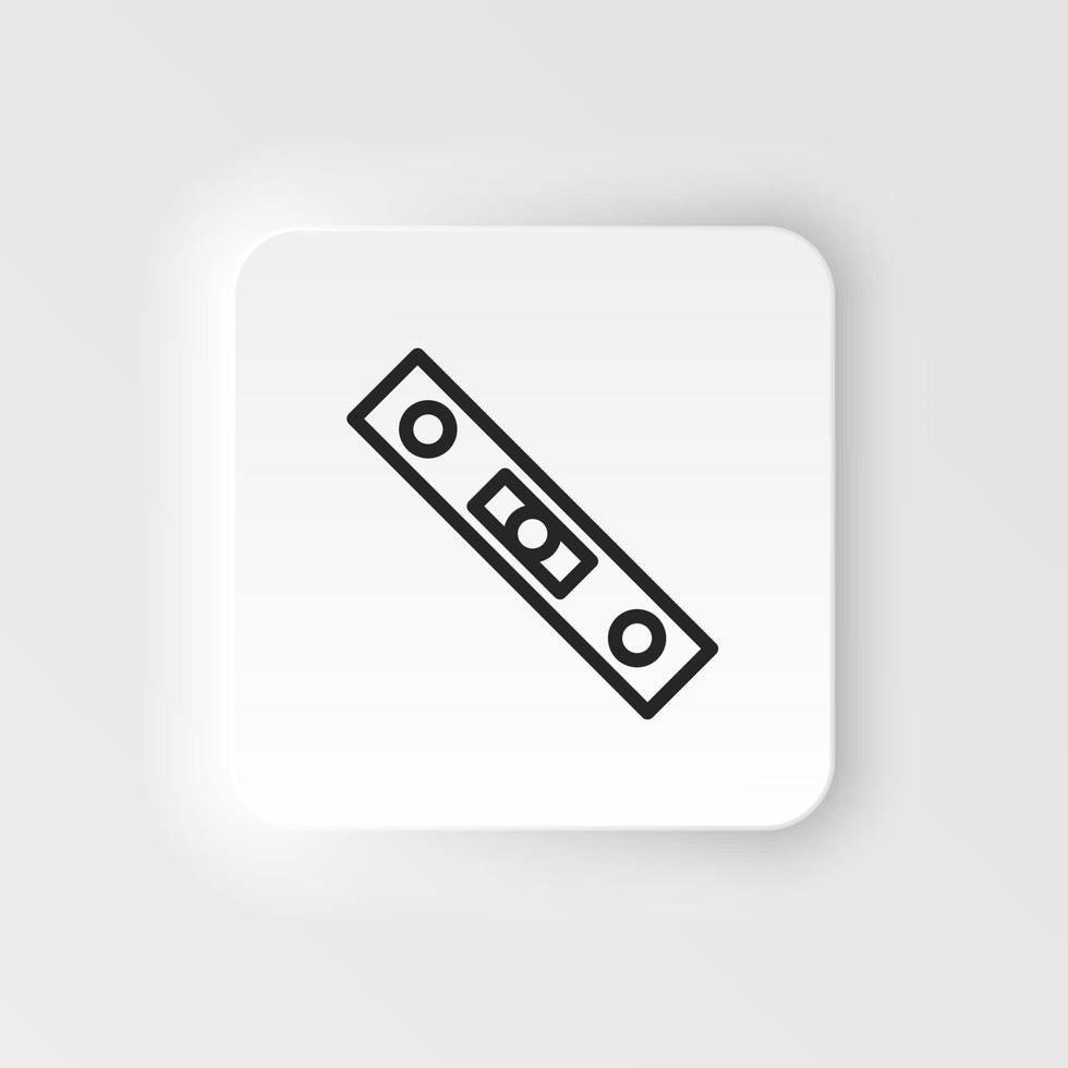 Level, tool vector icon. Element of design tool for mobile concept and web apps vector. Thin neumorphic style vector icon for website design on neumorphism white background