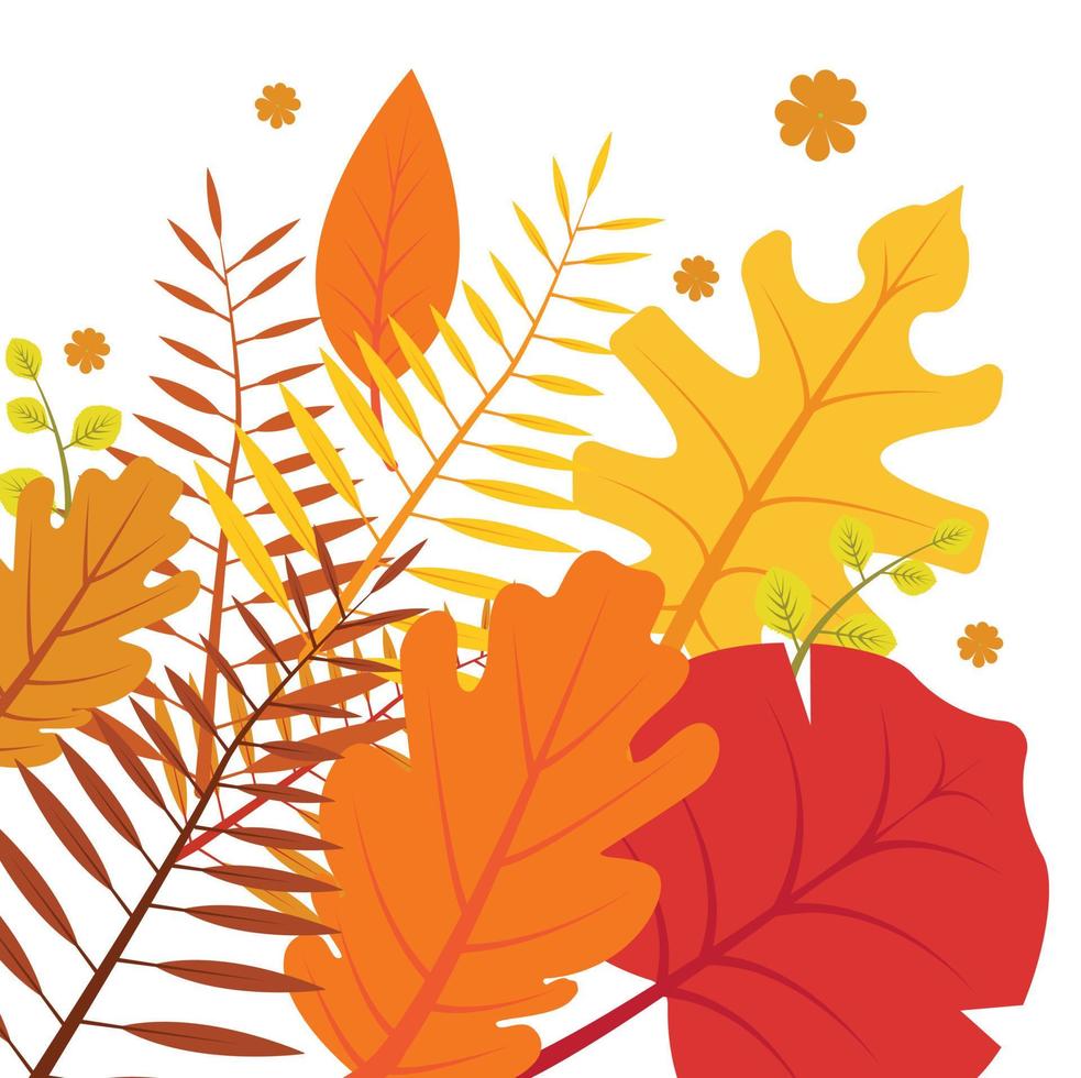 Vector Illustration of an Autumn Design with Autumnal Branch