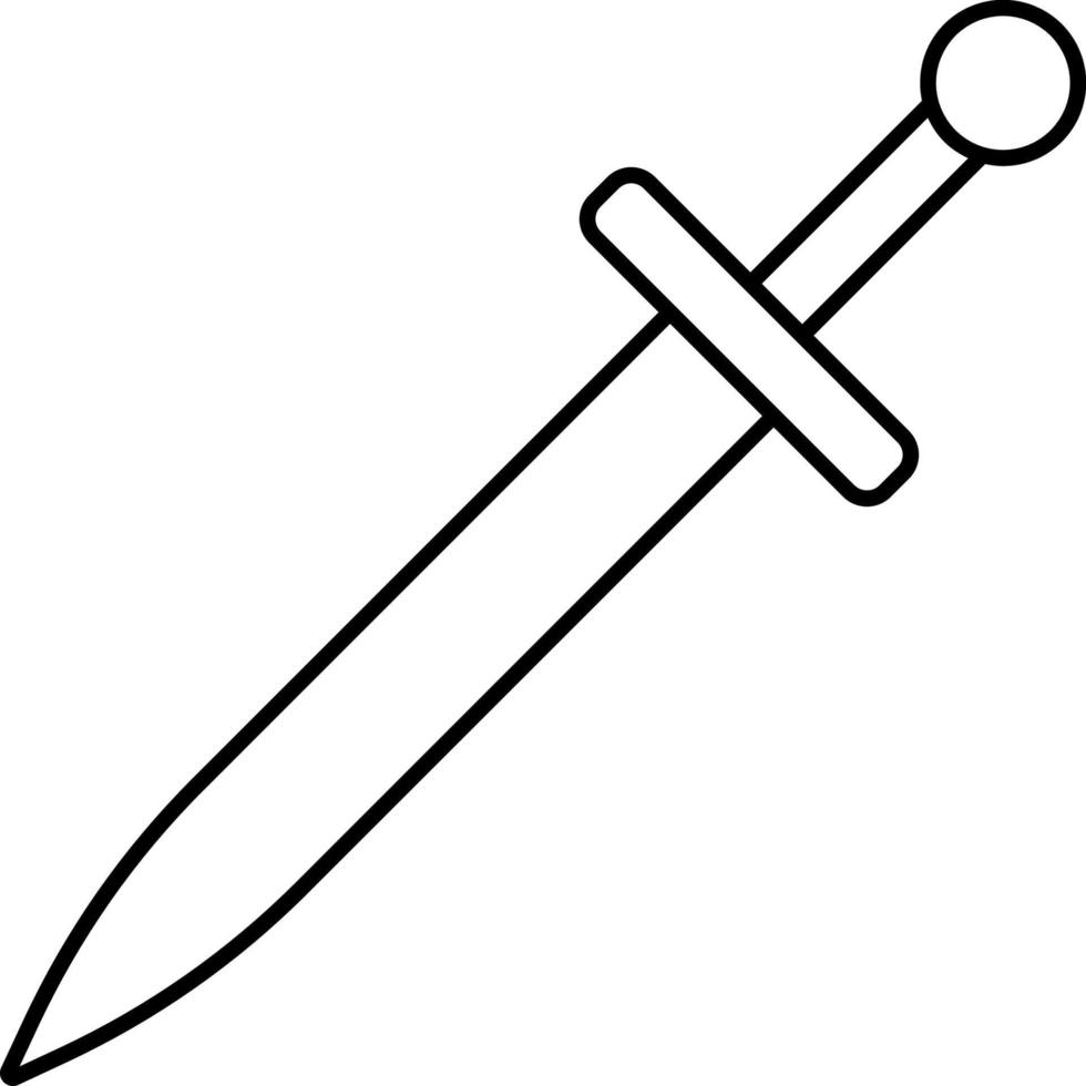 línea vector icono espada. contorno vector icono en blanco antecedentes