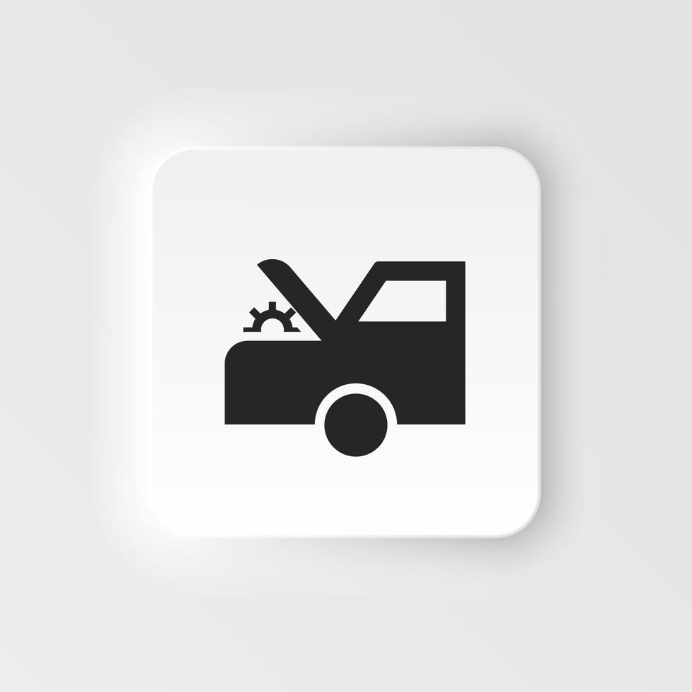 Car, check, service icon - Vector. Insurance neumorphic style vector icon. on white background