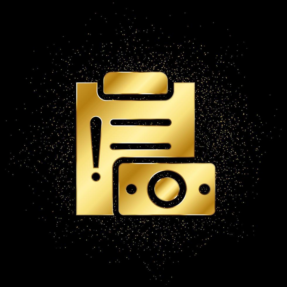 Claim, handling, loss, payment gold, icon. Vector illustration of golden particle background . Vector gold background