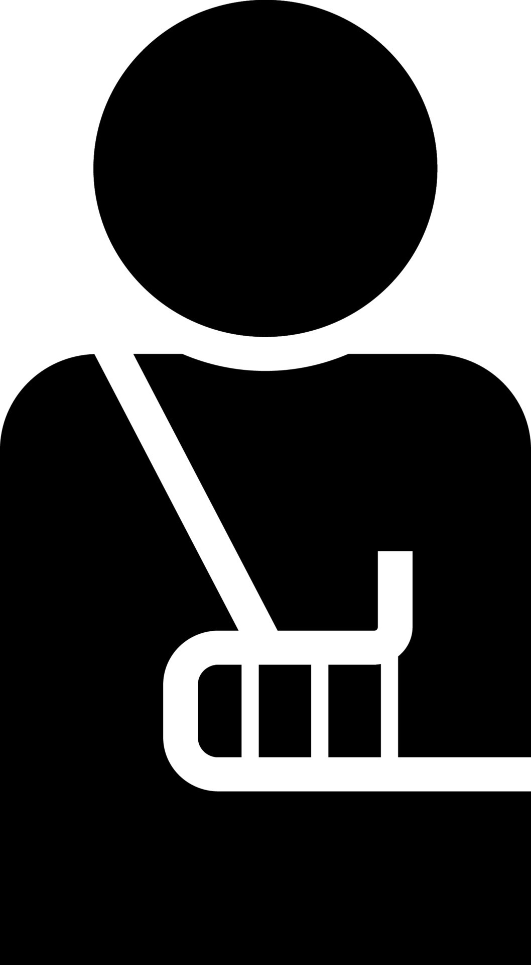 Arm broken. Sling Cast icon. Clipart image isolated on white background