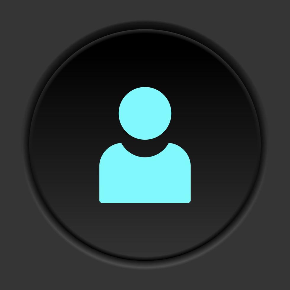 Round button icon, avatar. Button banner round, badge interface for application illustration on dark background vector