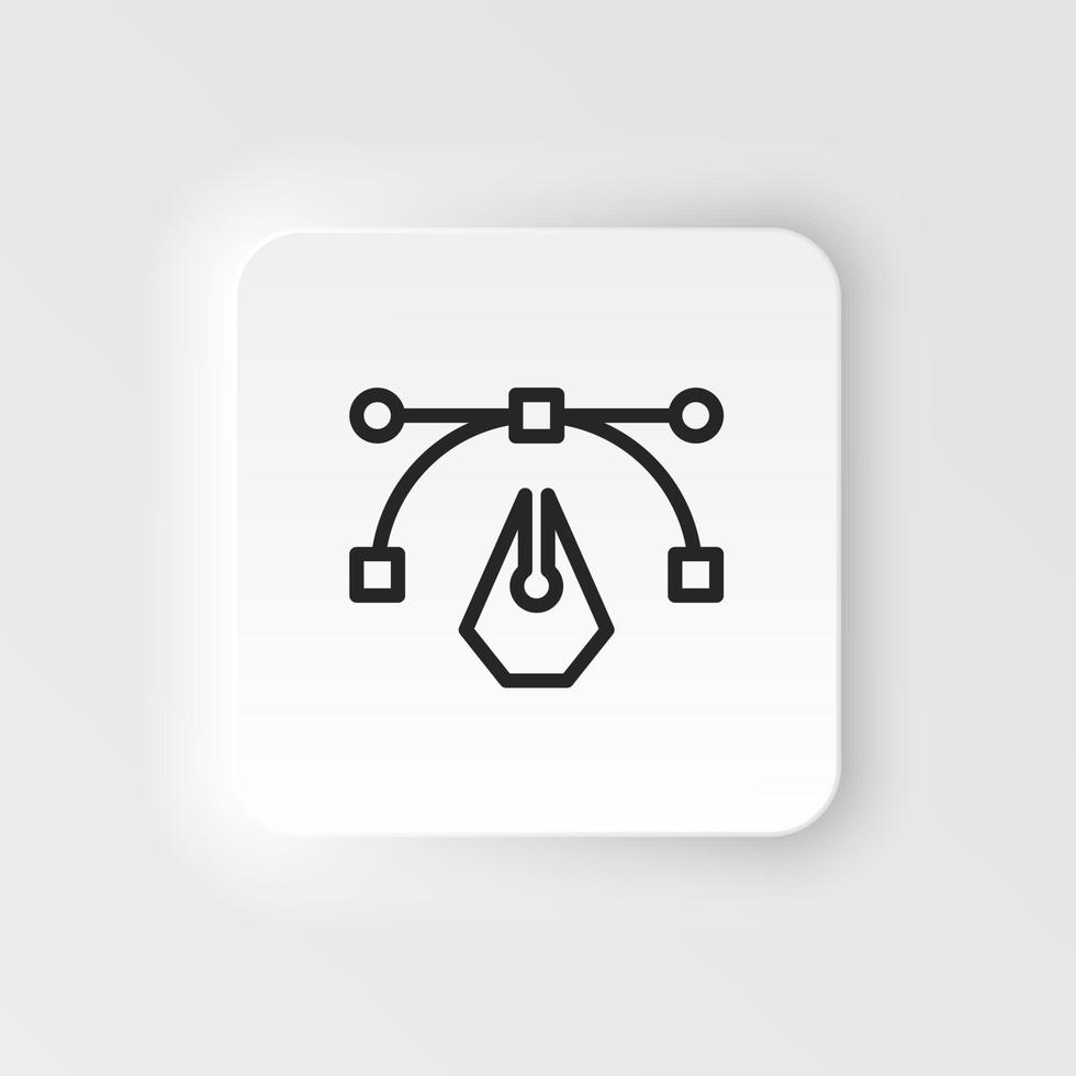 Illustration, pen vector icon. Element of design tool for mobile concept and web apps vector. Thin neumorphic style vector icon for website design on neumorphism white background