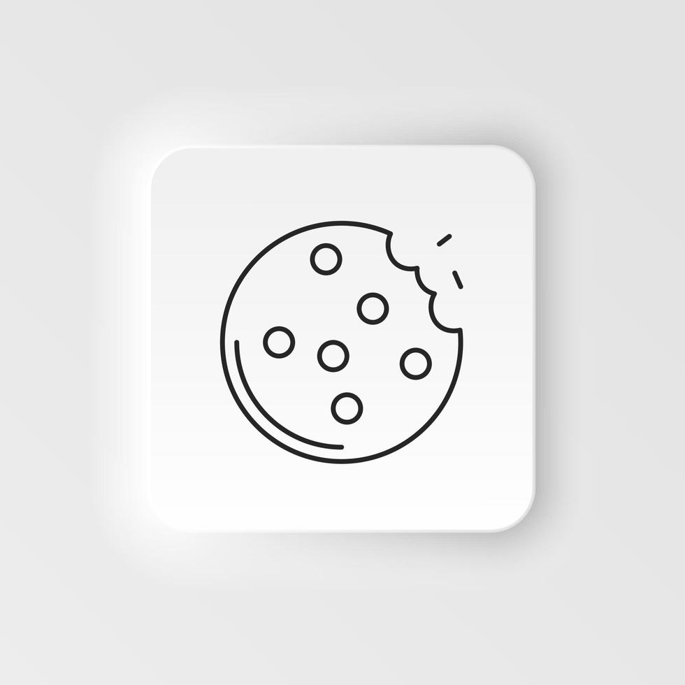 neumorfo estilo comida y bebida vector icono. Galleta línea icono, contorno vector firmar, lineal estilo pictograma aislado en blanco. símbolo, logo ilustración en neumorfismo blanco antecedentes