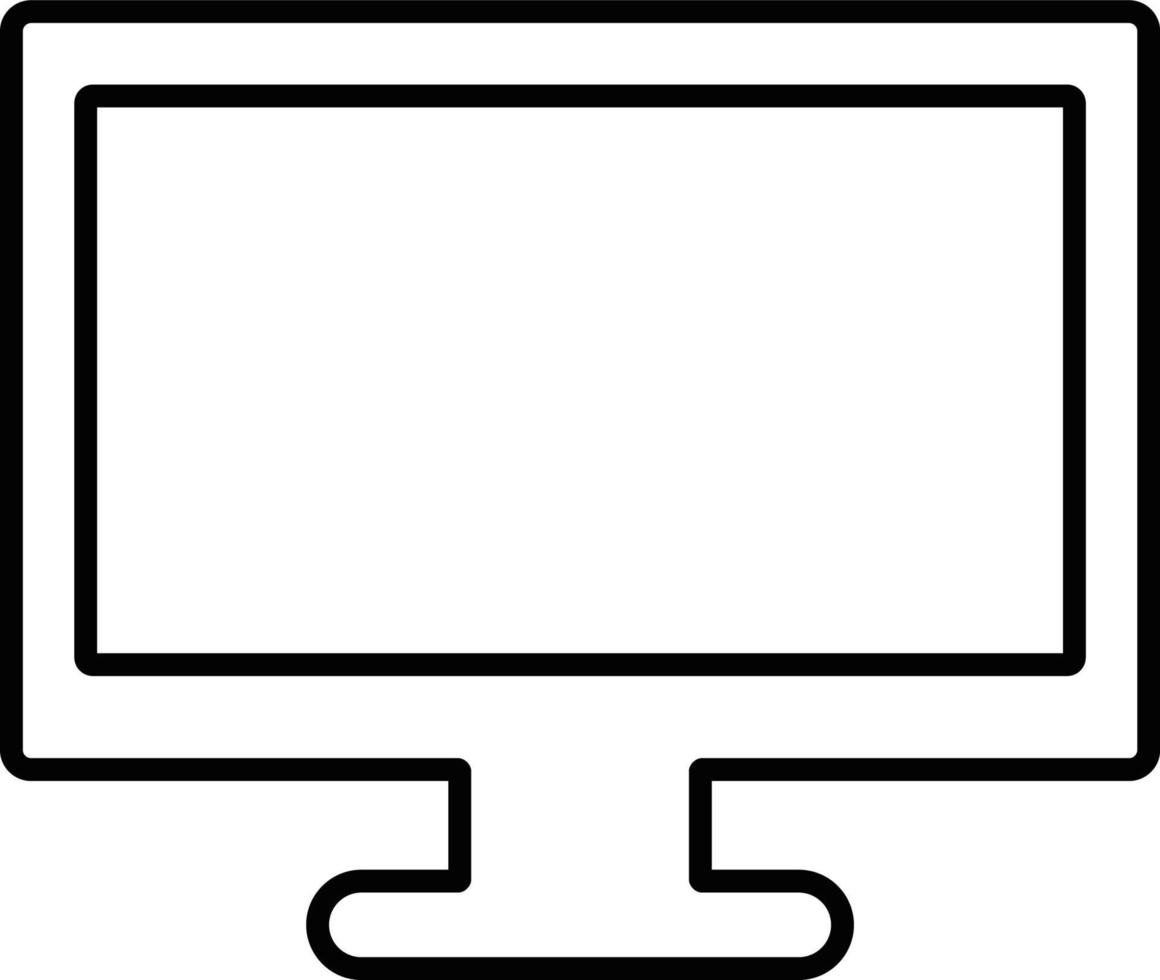 Line vector icon computer. Outline vector icon on white background