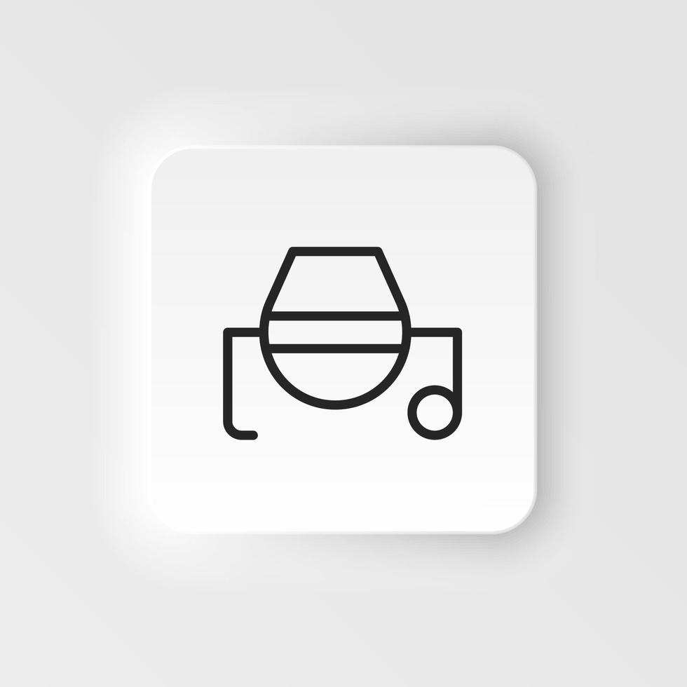 Concrete, mixer vector icon. Element of design tool for mobile concept and web apps vector. Thin neumorphic style vector icon for website design on neumorphism white background