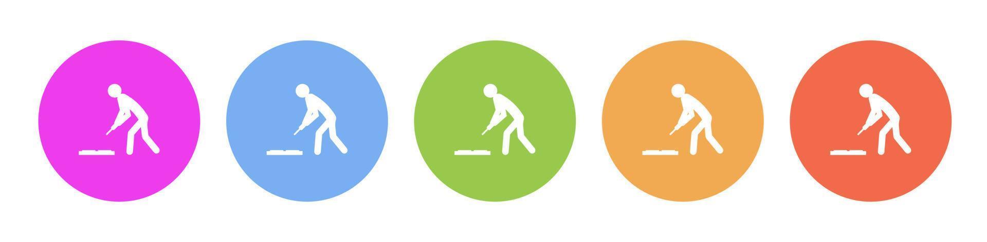Multi colored flat icons on round backgrounds. worker, ream, work multicolor circle vector icon on white background