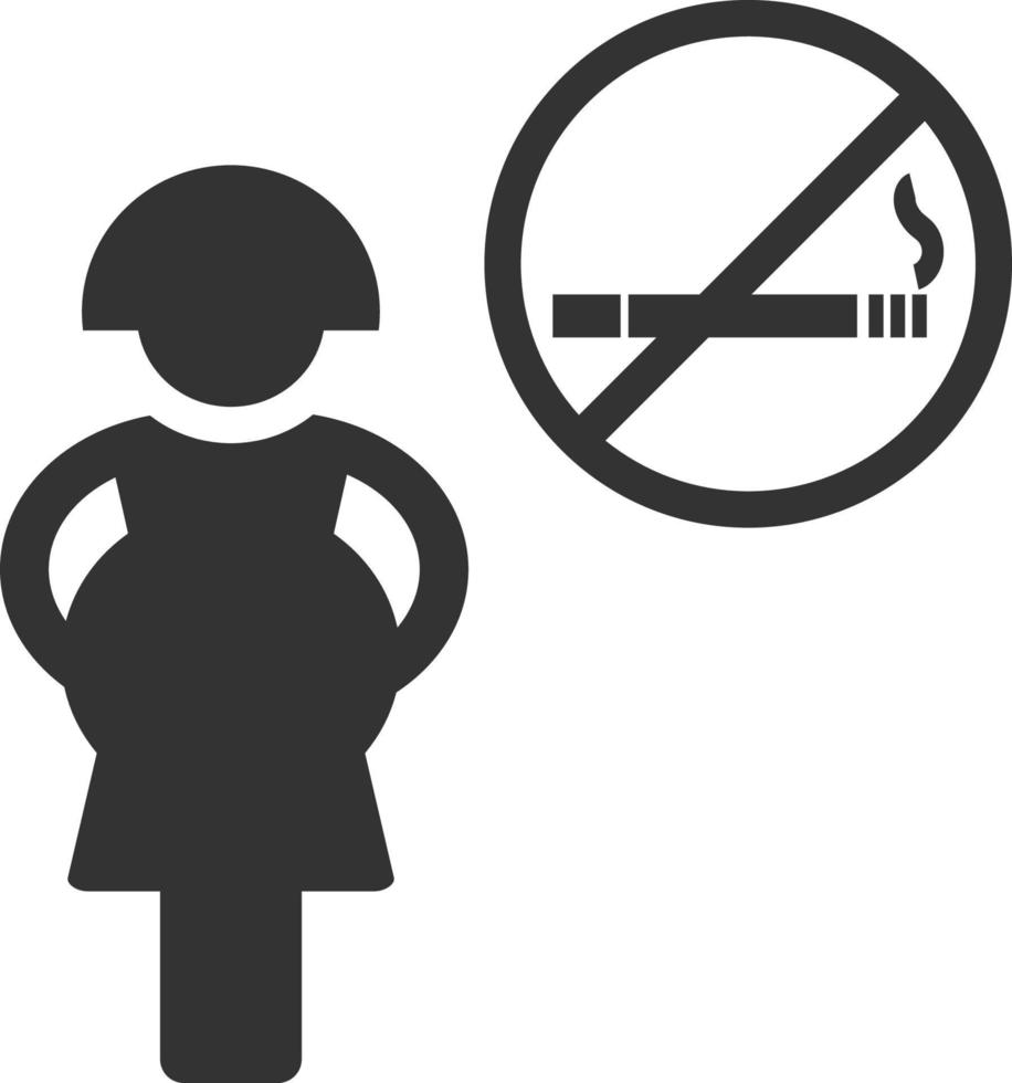 Pregnant, forbidden, smoking icon - Vector on white background