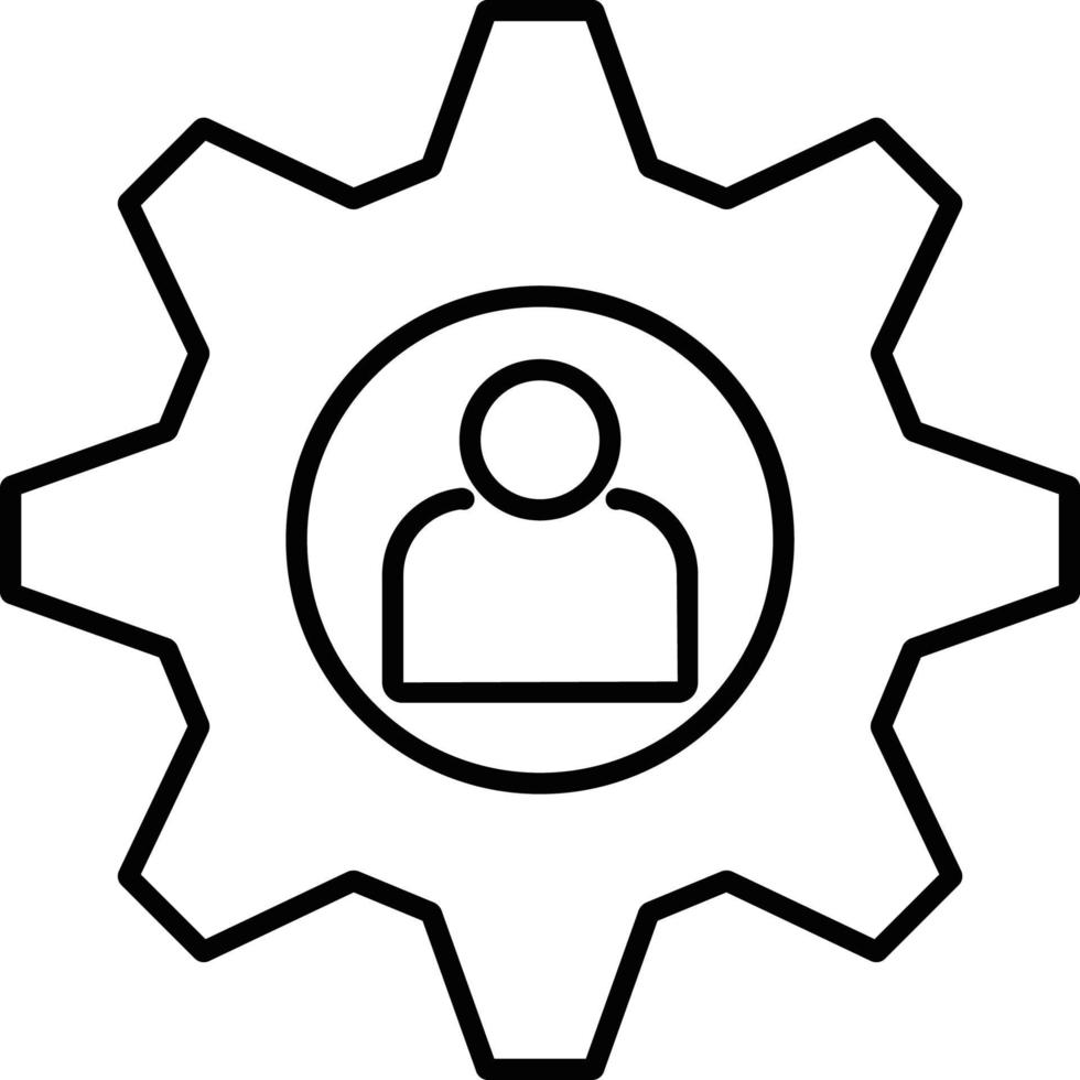 Line vector icon setting, user. Outline vector icon on white background