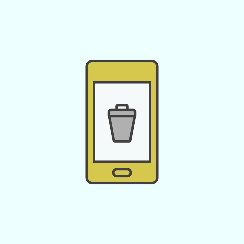 phone, close, delete color vector icon, vector illustration on white background