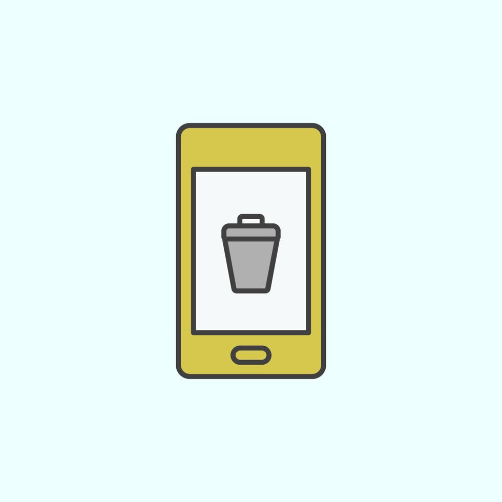 phone, close, delete color vector icon, vector illustration on white background