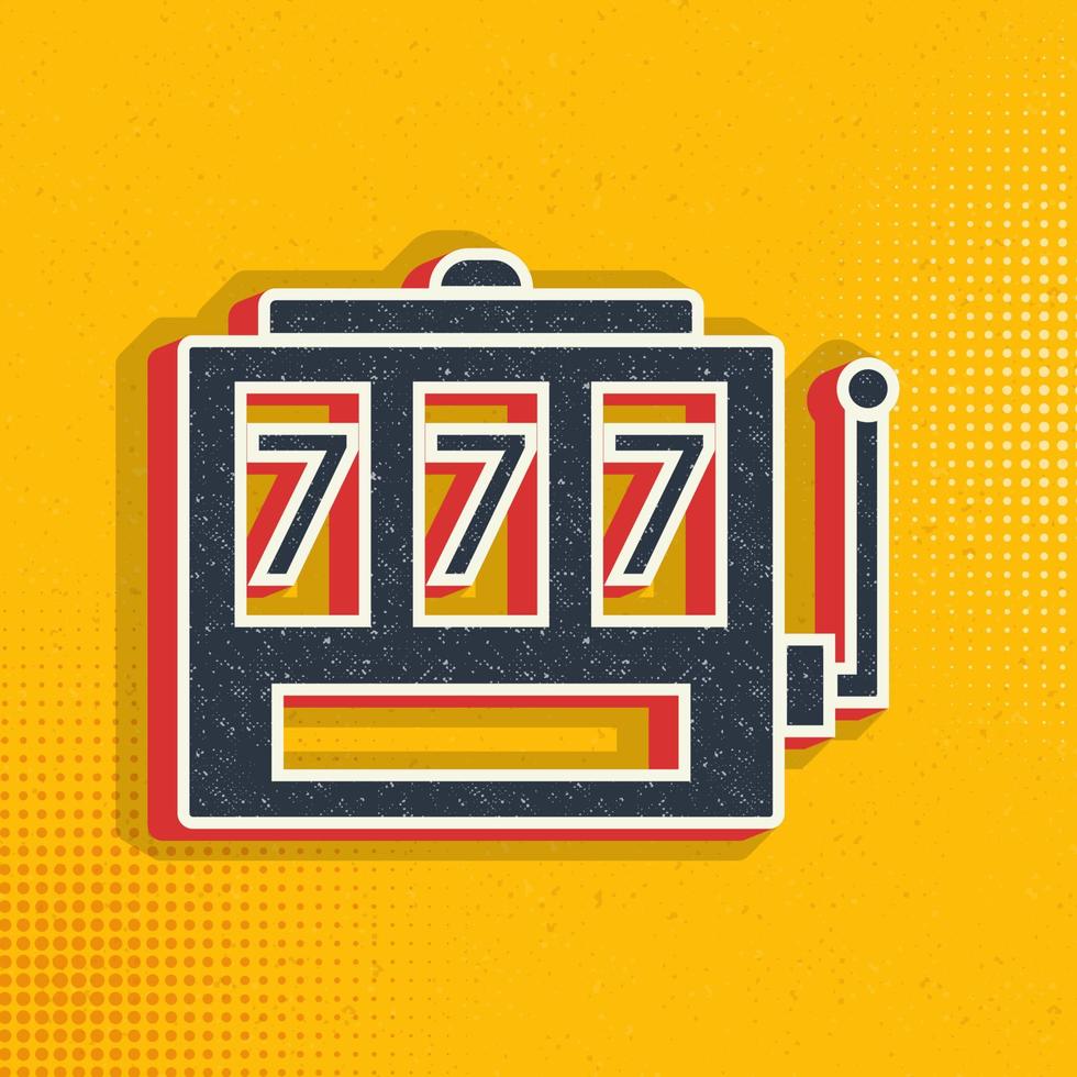 Gaming machine pop art, retro icon. Vector illustration of pop art style on retro background