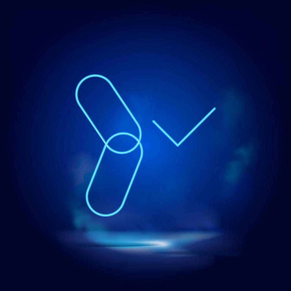 Smoke effect neon style vector icons, link, url, verify neon icon