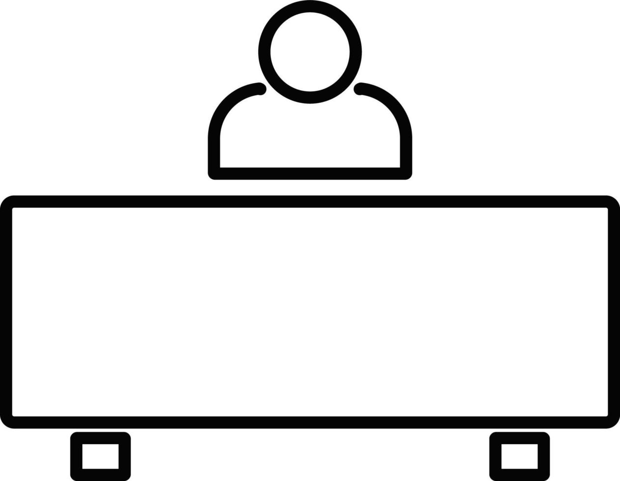 Line vector icon workplace, user. Outline vector icon on white background