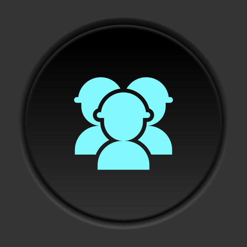 Dark button icon Mass production engineer. Button banner round badge interface for application illustration on darken background vector