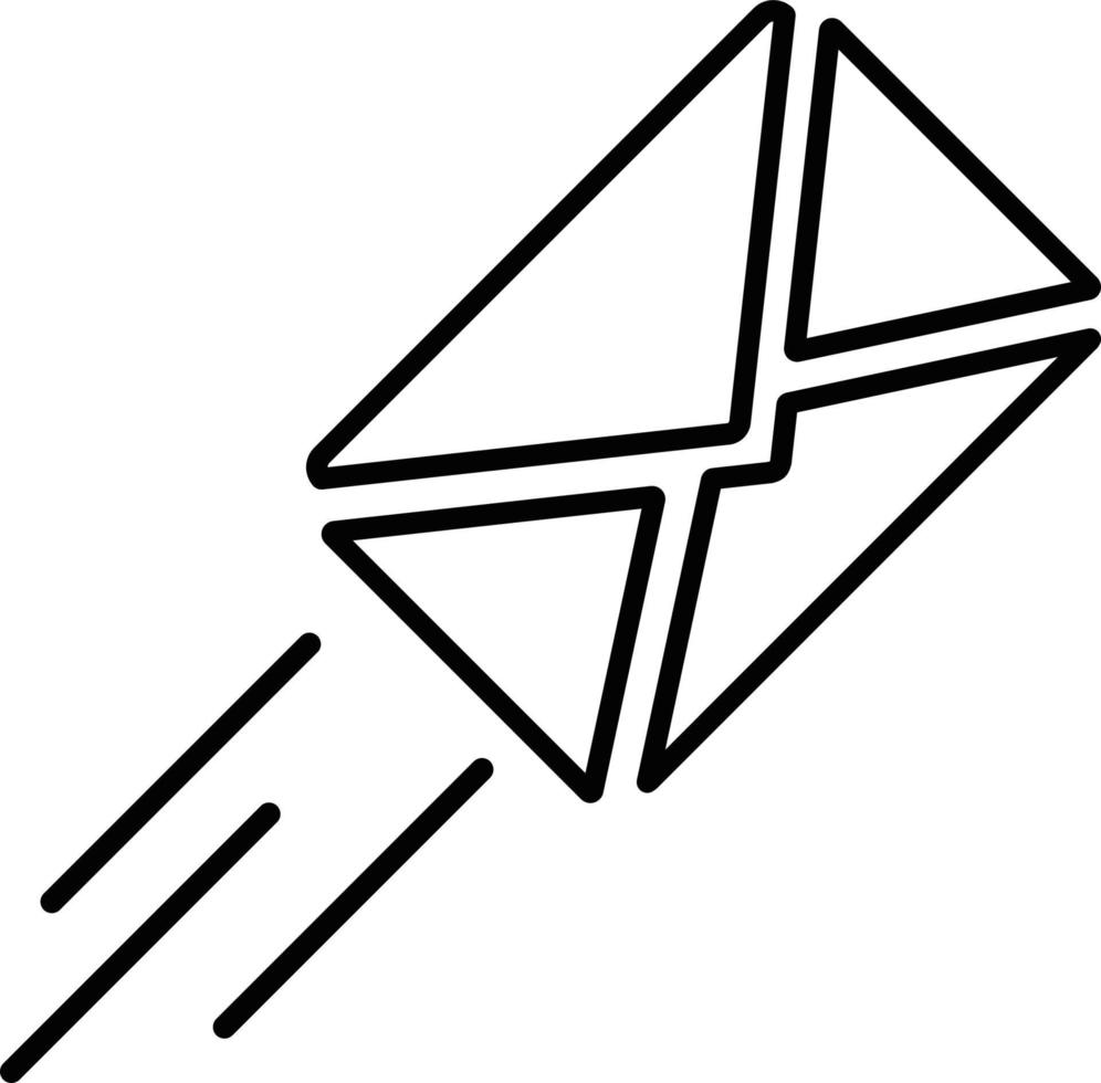 Line vector icon email. Outline vector icon on white background