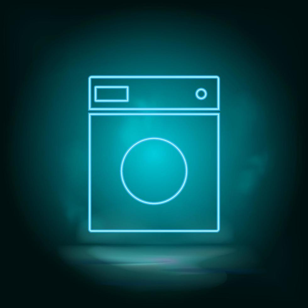 Washer blue neon vector icon. Simple element illustration from map and navigation concept. Washer blue neon vector icon. Real estate concept vector illustration. on white background