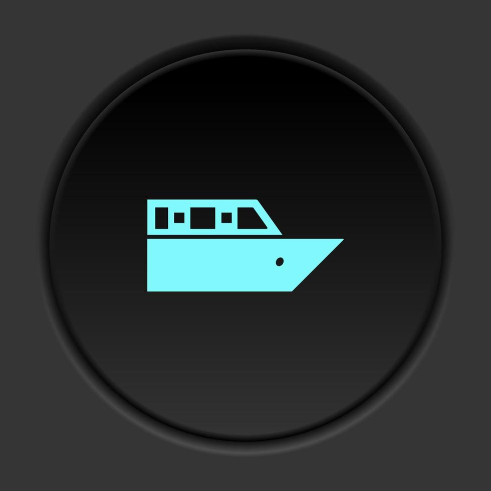 redondo botón icono crucero viaje. botón bandera redondo Insignia interfaz para solicitud ilustración en oscuro antecedentes vector