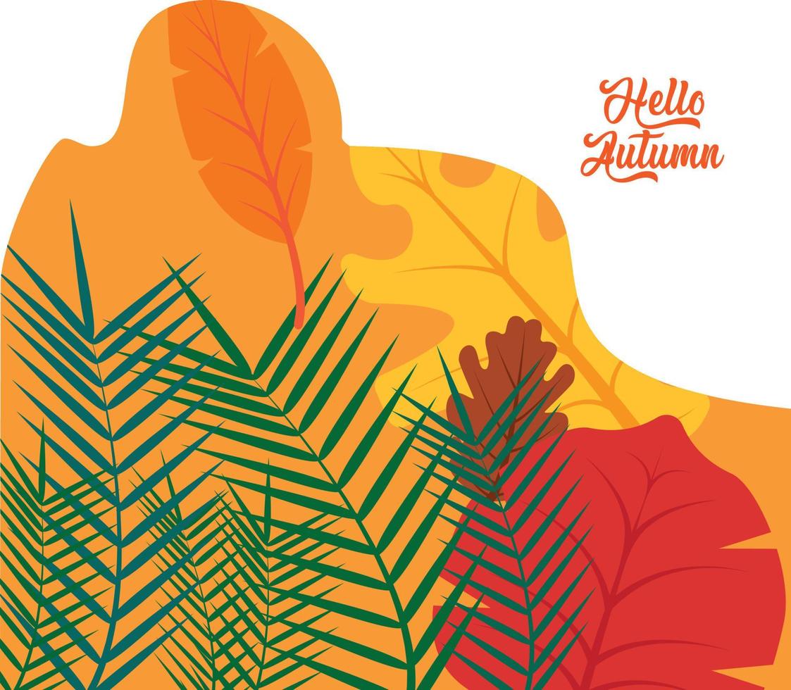 Vector Illustration of an Autumn Design with Autumnal Branch