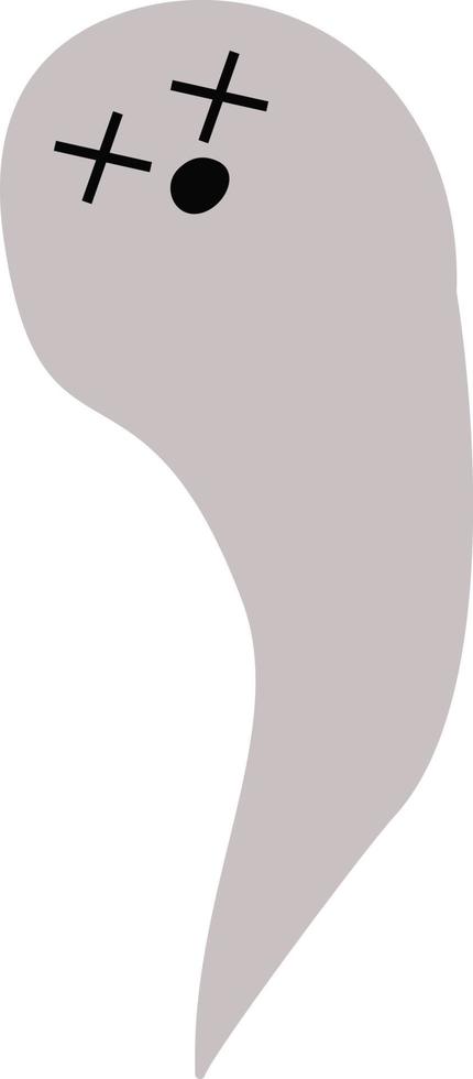 Cute Halloween cartoon ghost. Flat vector icon. Kawaii style ghost.