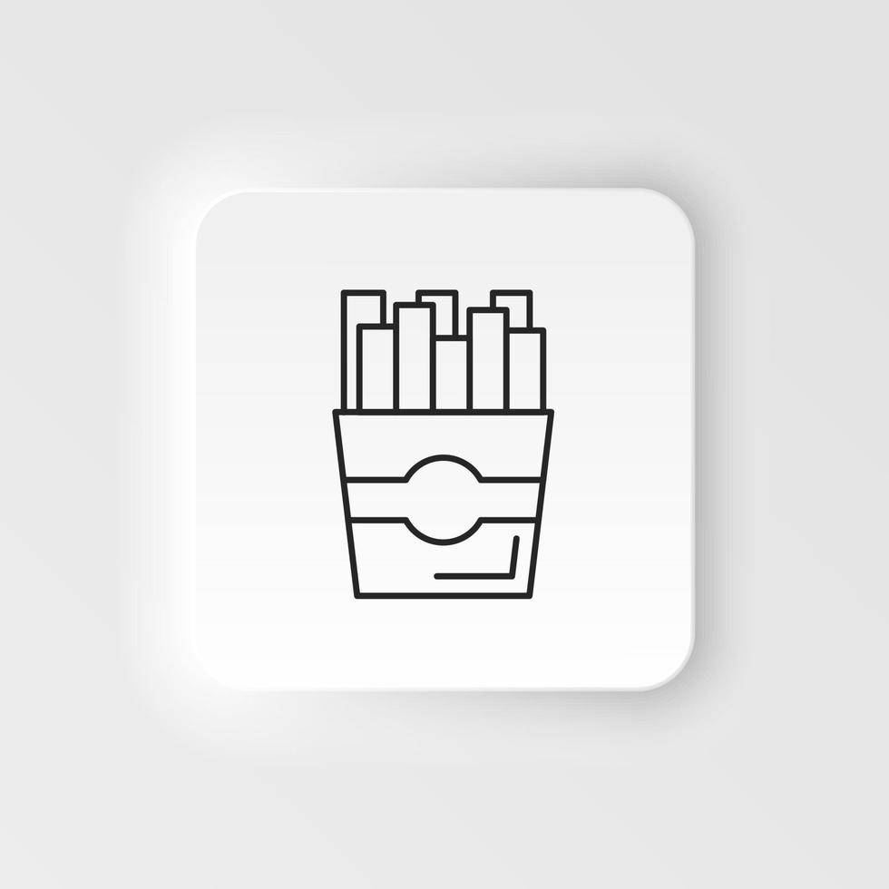 Neumorphic style food and drink vector icon. French frie. simple flat vector icon illustration. outline line symbol on neumorphism white background
