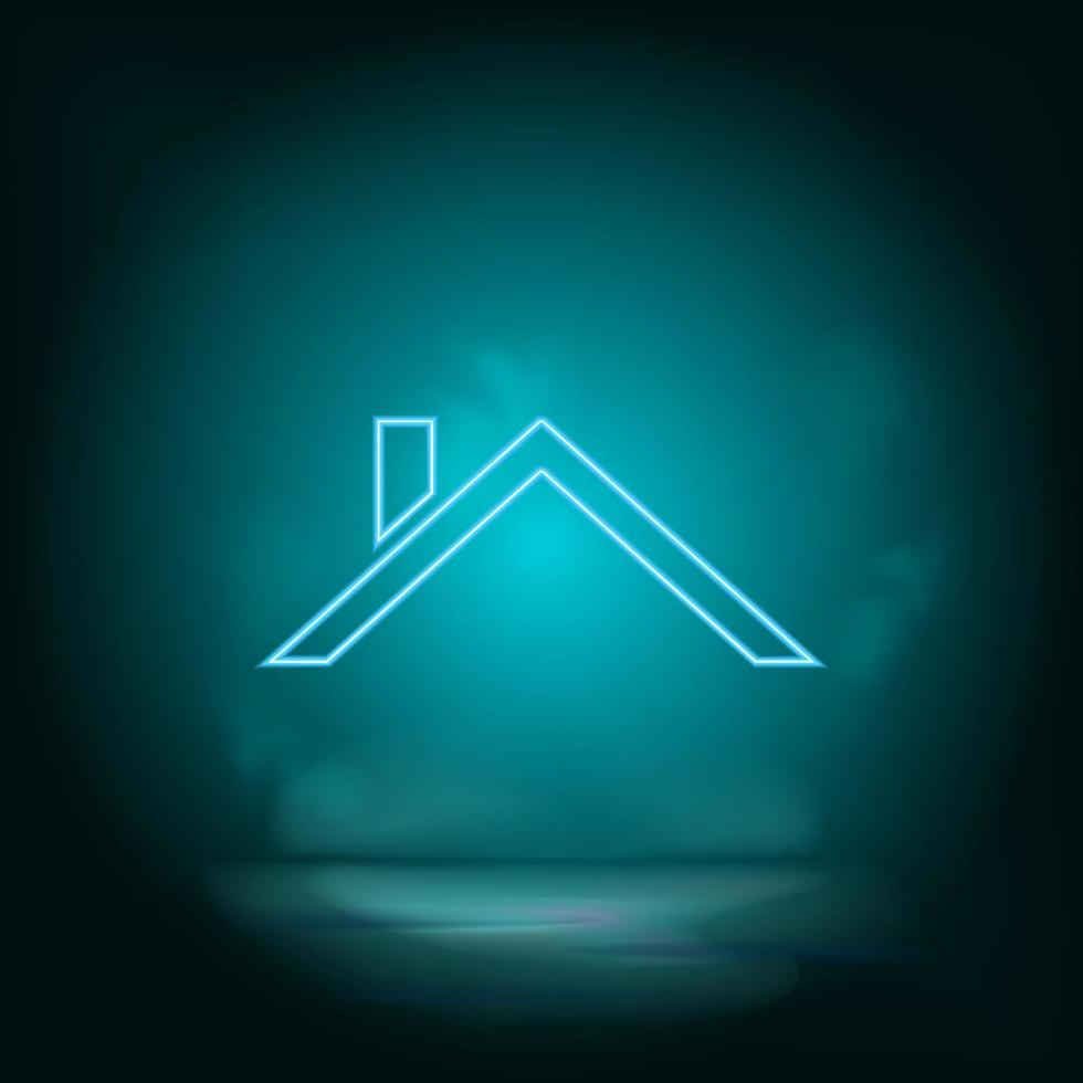 Roof blue neon vector icon. Simple element illustration from map and navigation concept. Roof blue neon vector icon. Real estate concept vector illustration. on white background