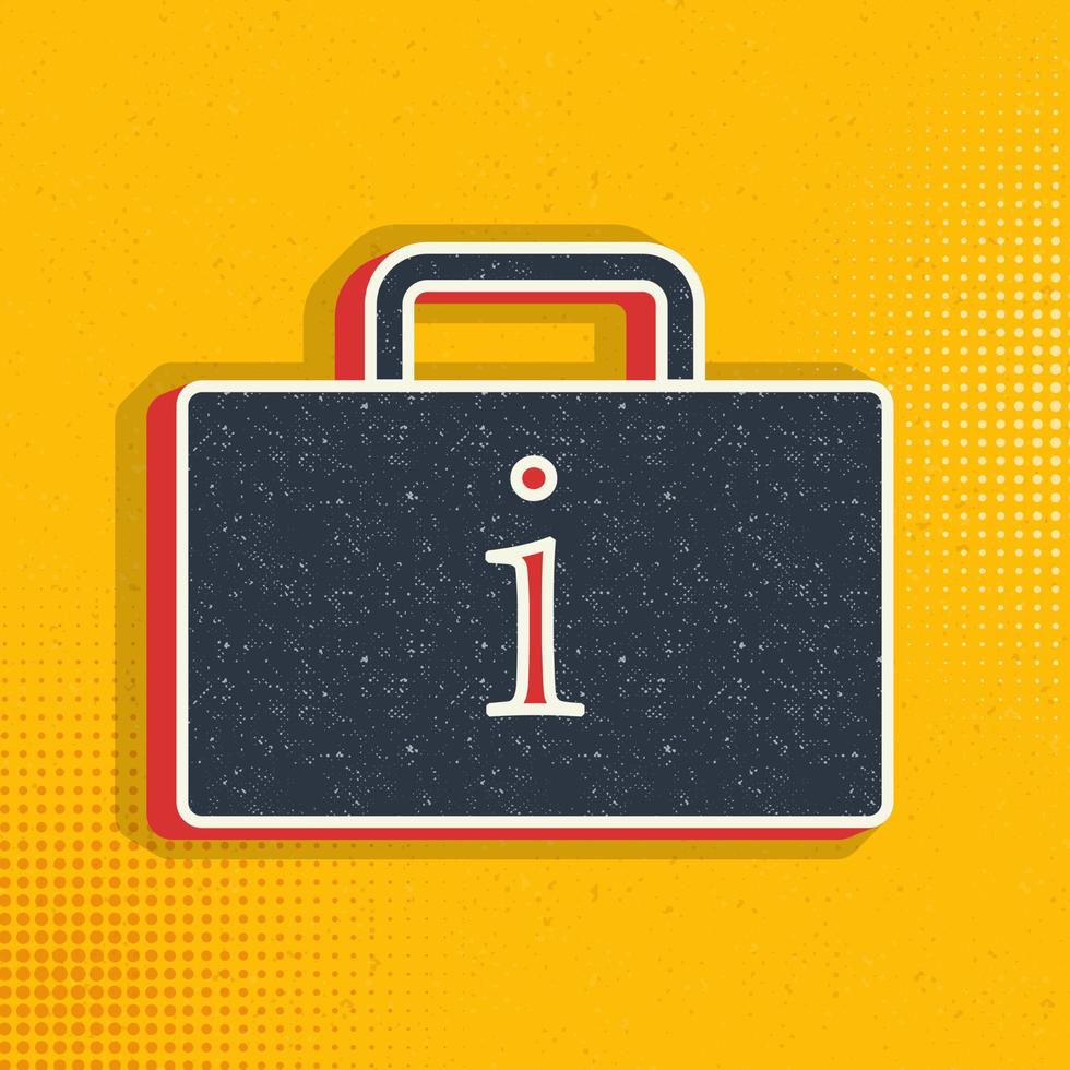 Luggage information pop art, retro icon. Vector illustration of pop art style on retro background