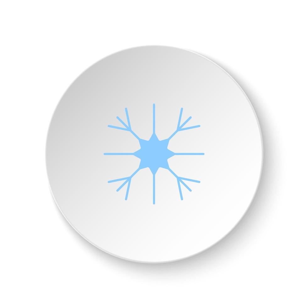 Round button for web icon, Snow. Button banner round, badge interface for application illustration on white background vector