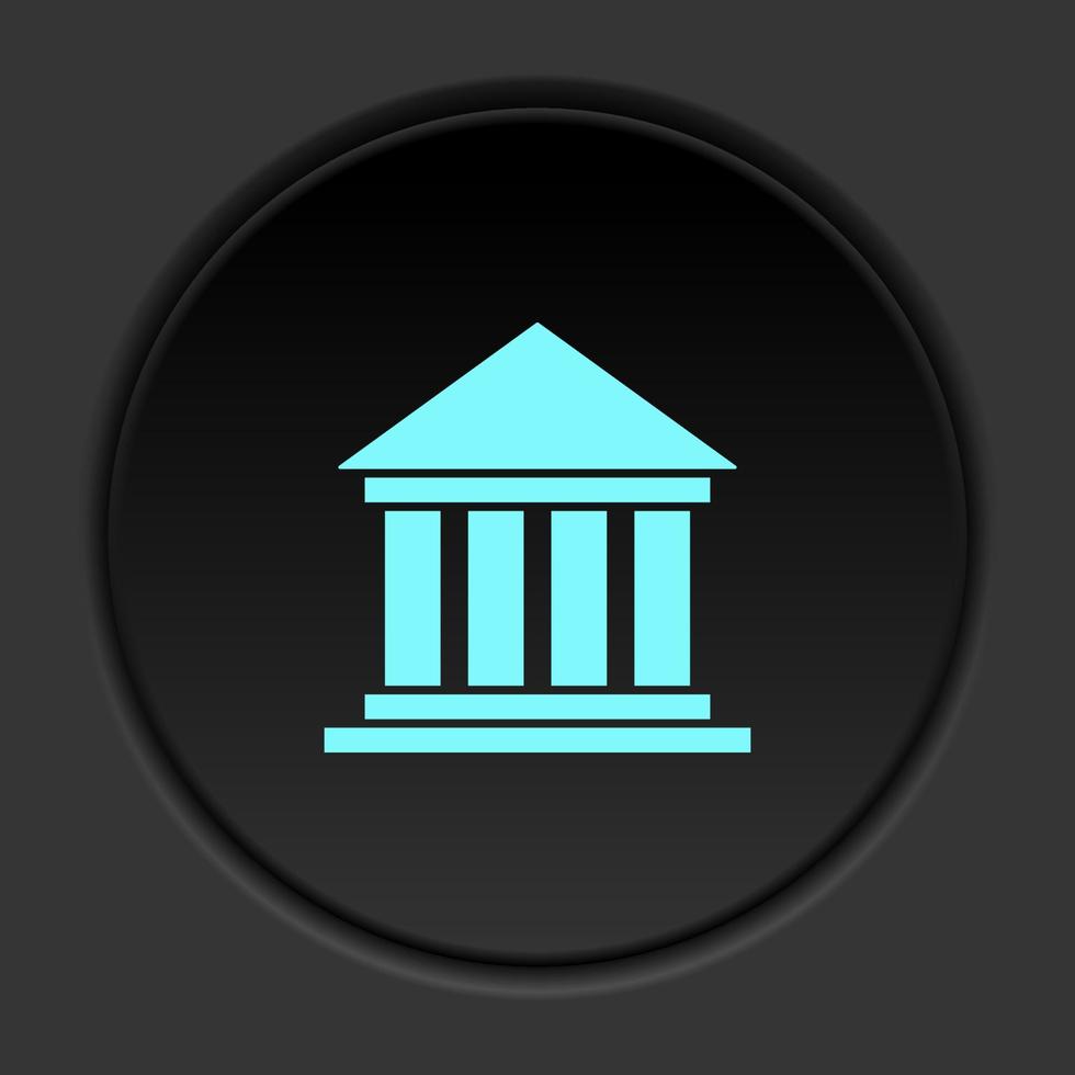 Round button icon Museum. Button banner round badge interface for application illustration on dark background vector