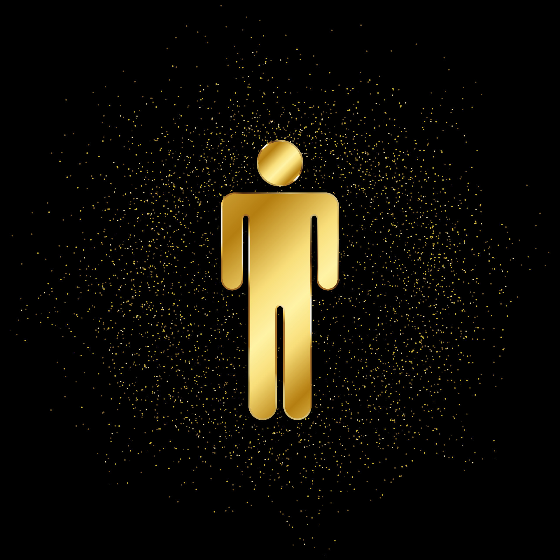 Man gold, icon. Vector illustration of golden particle on gold vector