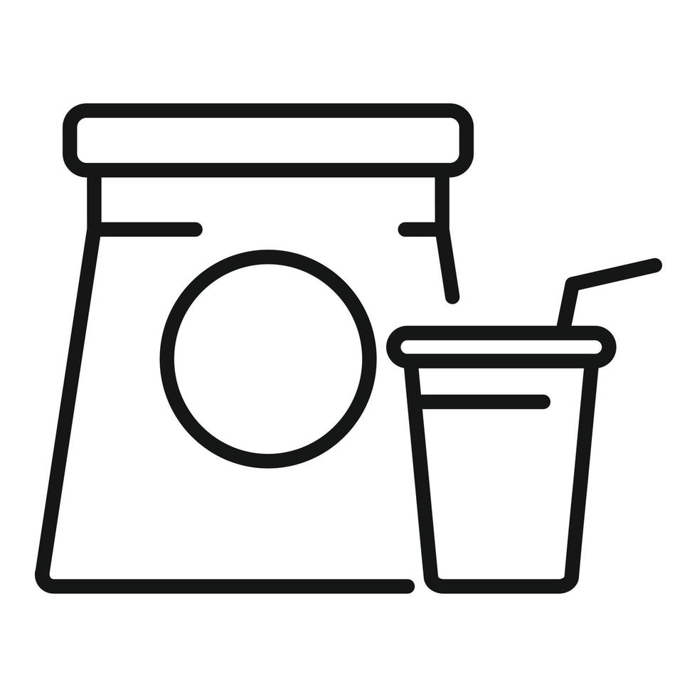 Drink meal icon outline vector. Lunch food vector