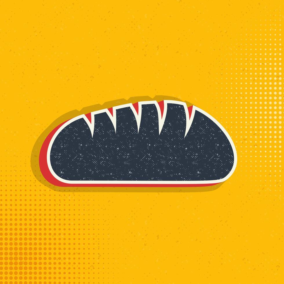 Bred pop art, retro icon. Vector illustration of pop art style on retro background