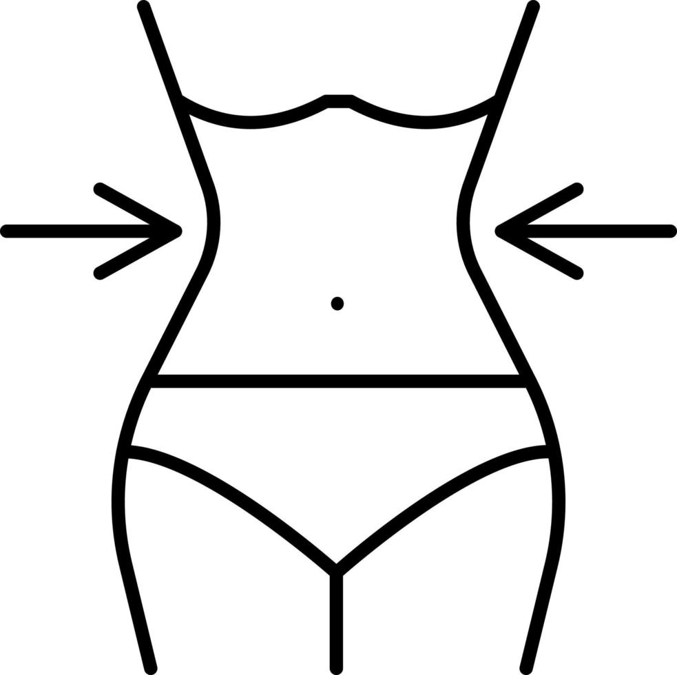 Belly, body, diet vector icon on transparent background. Outline Belly, body, diet vector icon