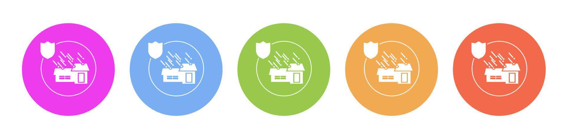Multi colored flat icons on round backgrounds. home, insurance, accident multicolor circle vector icon on white background