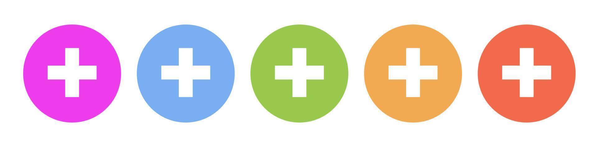 Multi colored flat icons on round backgrounds. Medical, symbol multicolor circle vector icon on white background